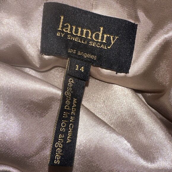 Laundry by Shelli Segal Dress Silk Mod Ikat Wrap Balloon Sleeve Mini Sz 14 EUC - Picture 11 of 12